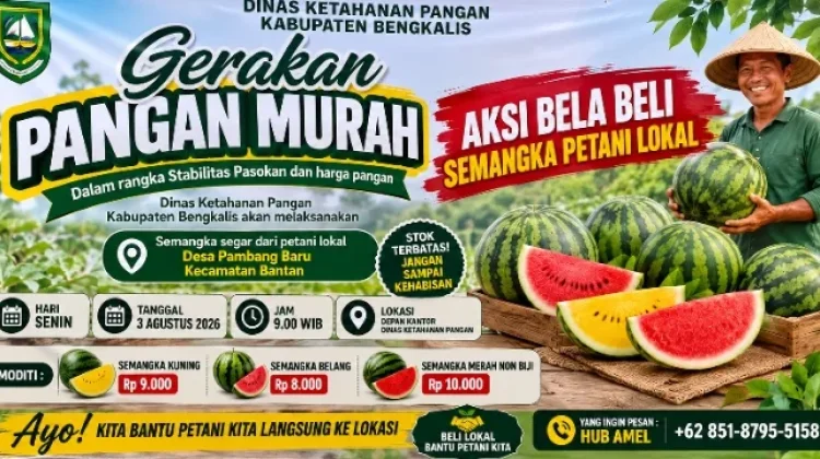 Bela Beli Semangka Lokal, DKP Bengkalis Gelar Gerakan Pangan Murah
