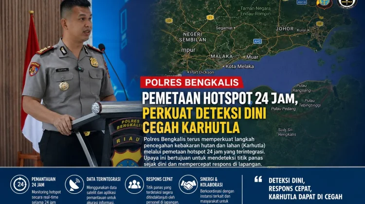 Hotspot Bengkalis Tinggal Satu Titik, Polres Perketat Pengawasan