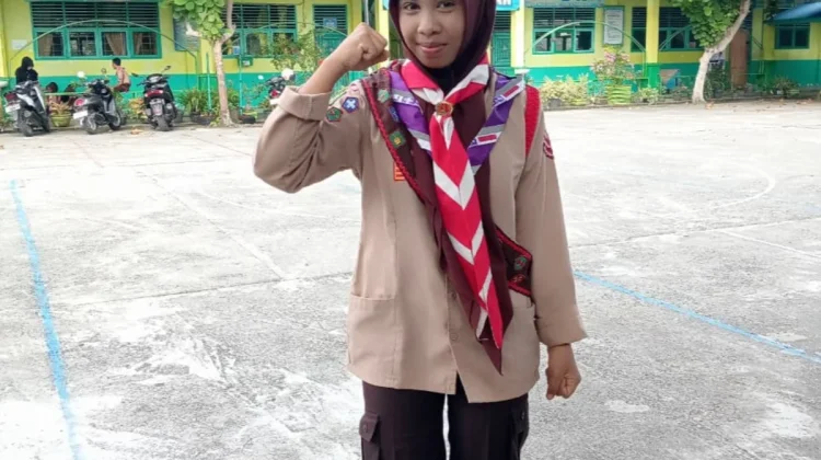 Siswi MTsN 2 Bengkalis Ikuti Seleksi Calon Pramuka Garuda Tingkat Kwarran Bantan