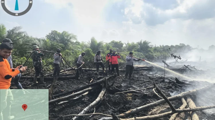 Polres Bengkalis dan Tim Gabungan Jinakkan Karhutla di Dua Lokasi