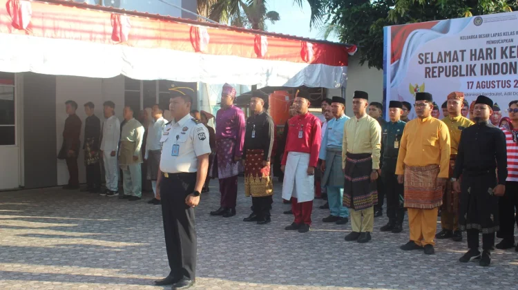 HUT RI ke-81, Lapas Bengkalis Gelar Upacara dengan Pakaian Adat