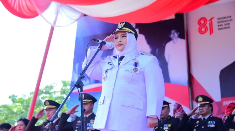 Bupati Kasmarni Pimpin Upacara HUT RI Ke-81 Bengkalis