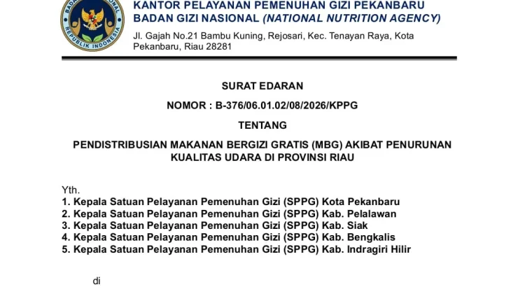 MBG Bengkalis Tetap Disalurkan, Pengambilan Diwakili Orang Tua