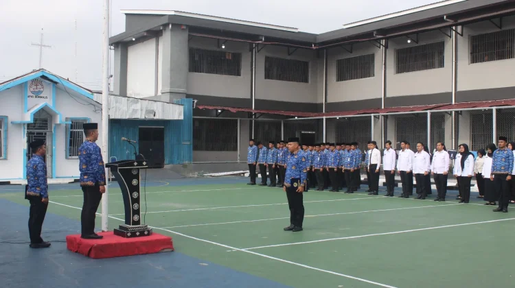 Lapas Bengkalis Teguhkan Nilai Pancasila, Warga Binaan Ikut Upacara