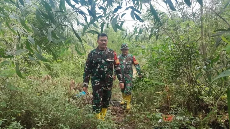 Babinsa Koramil 03/Mandau Patroli Cegah Karhutla
