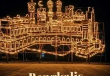 Lampu Colok Berbentuk Masjidil Haram di Pangkalan Batang Curi Perhatian Warga
