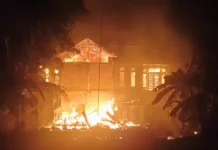 Rumah Bandar Narkoba di Jangkang Ludes Terbakar