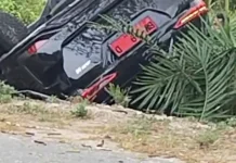 Mobil Dinas Wakil Ketua DPRD Bengkalis Terbalik