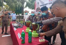 Kejari Bengkalis Musnahkan Barang Bukti Perkara