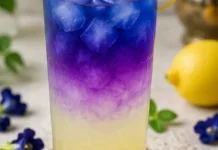 Es Bunga Telang Lemon, Minuman Segar dengan Warna Cantik dan Menyegarkan