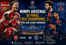 Mimpi Arsenal di Final Liga Champions,PSG Jadi Ujian Terakhir