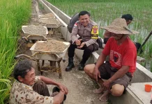 Bhabinkamtibmas Bantan Air Ajak Petani Dukung Ketahanan Pangan