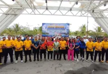 Sambut HUT Bhayangkara ke-80, Polsek Pelabuhan Dumai Gelar Senam Bersama