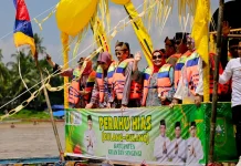 Bupati Kasmarni Tampilkan Perahu Begandong Nuansa Datuk Laksamana Raja di Laut
