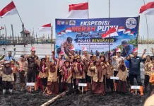 Ekspedisi Merah Putih Presisi, Polres Bengkalis Tanam 600 Mangrove