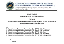 MBG Bengkalis Tetap Disalurkan, Pengambilan Diwakili Orang Tua