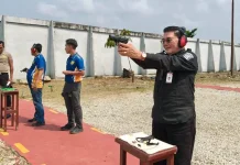 Kepala Kesbangpol Bengkalis Ikut Latihan Menembak KPPBC Bengkalis