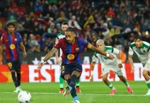 Barcelona Menang Telak 7-2 Atas Santander Raphinha Cetak Hattrick