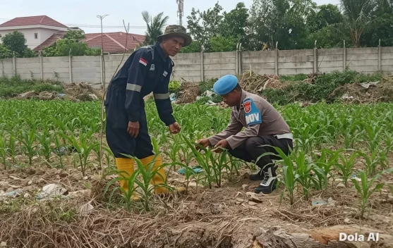 Polsek KSKP Dumai Cek Lahan Jagung Dukung Ketahanan Pangan