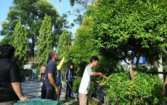 Diskominfotik Gelar Gotong Royong Sambut Hari Jadi Bengkalis