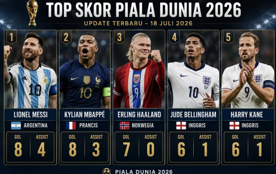 Top Skor Piala Dunia 2026: Messi Unggul dari Mbappé Berkat Assist