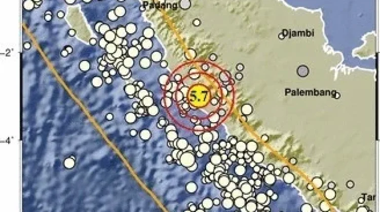 Gempa M5,7 Guncang Pantai Barat Sumatera Bengkulu