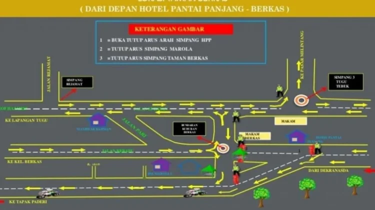 Polresta Bengkulu Berlakukan Rekayasa Lalu Lintas Puncak Libur Lebaran