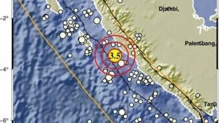 Bengkulu Utara Diguncang  Gempa Dengan  Magnetudo 3.5
