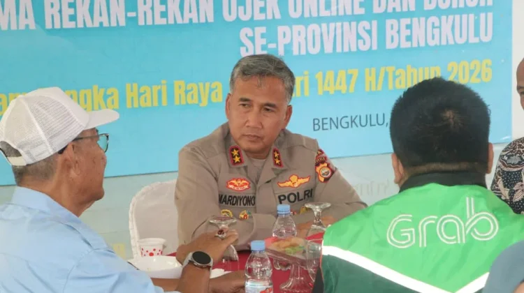 Pererat Silahturahmi, Kapolda Bengkulu Kunjungi Ojol