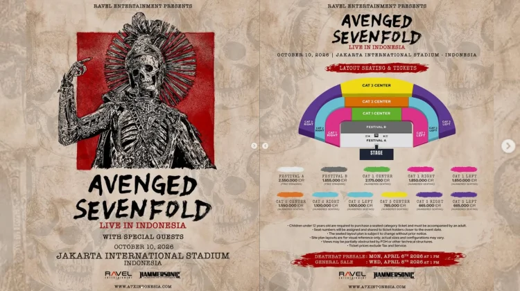Resmi! Avenged Sevenfold Akan Konser di Jakarta 2026