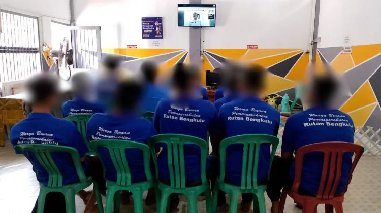 Jumat Agung, Puluhan WBP Nasrani Rutan Bengkulu Ikuti Ibadah Secara Virtual