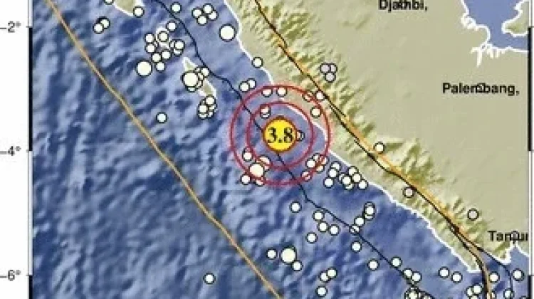 Bengkulu Utara Diguncang  Gempa Dengan Magnetudo 3.8
