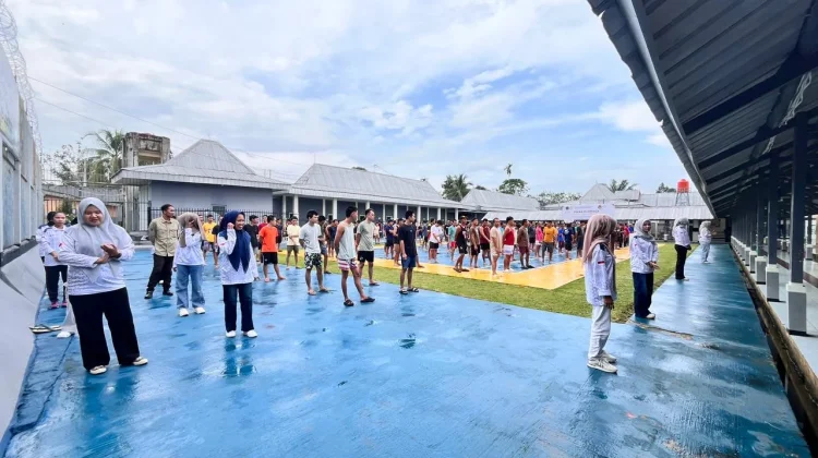 WBP Lapas Arga Makmur Antusias Ikuti Senam Pagi Bersama