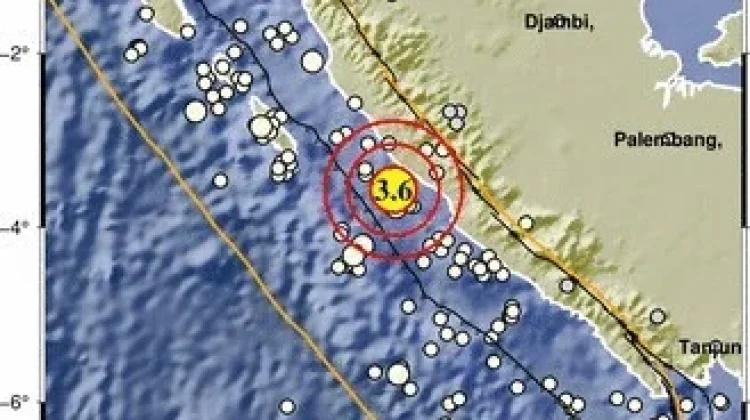 Bengkulu Utara Diguncang  Gempa Dengan Magnitudo 3.6