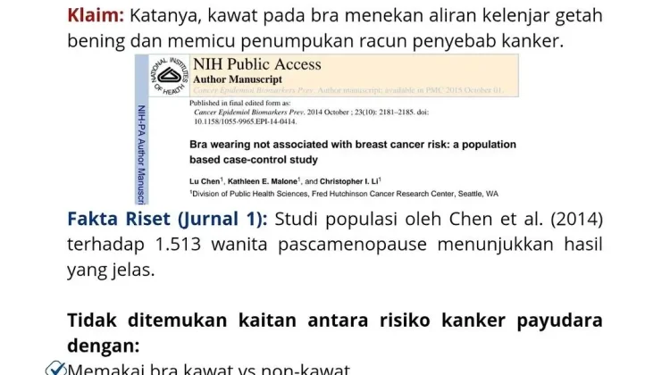 Fakta atau Mitos? Benarkah Bra Berkawat Picu Kanker Payudara