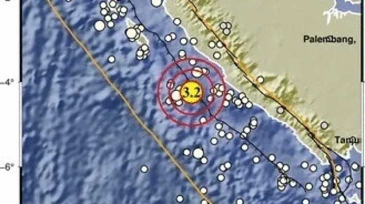Bengkulu tengah Diguncang Gempa Dengan Magnitudo 3.2