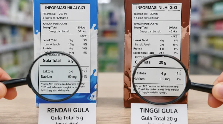Cara Membedakan Susu Rendah dan Tinggi Gula