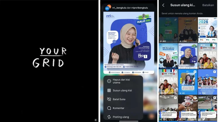 Fitur Baru Instagram: Pengguna Kini Bisa Mengatur Ulang Tampilan Grid Profil