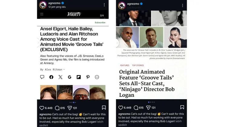 Agnez Mo Bergabung di Film Animasi Groove Tails Bersama Deretan Bintang Hollywood