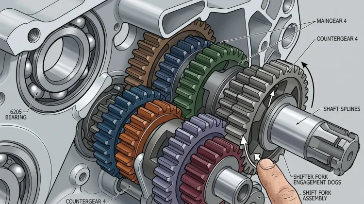 Komponen Utama Transmisi Manual Sepeda Motor