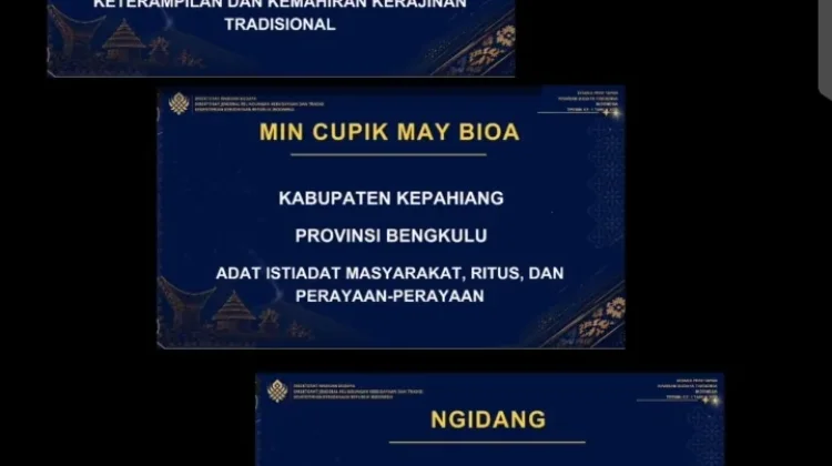 Tiga Kebudayaan Kepahiang Resmi Jadi Warisan Budaya tak Benda WBtB