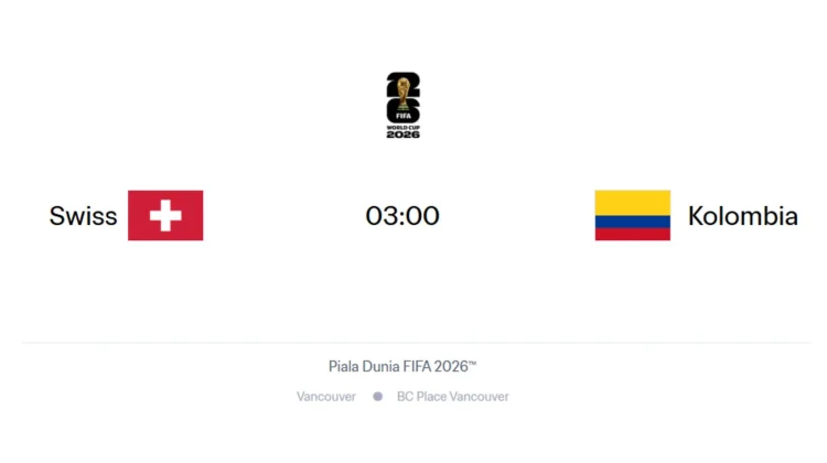 Swiss dan Kolombia Berebut Tiket Babak Delapan Besar Piala Dunia 2026