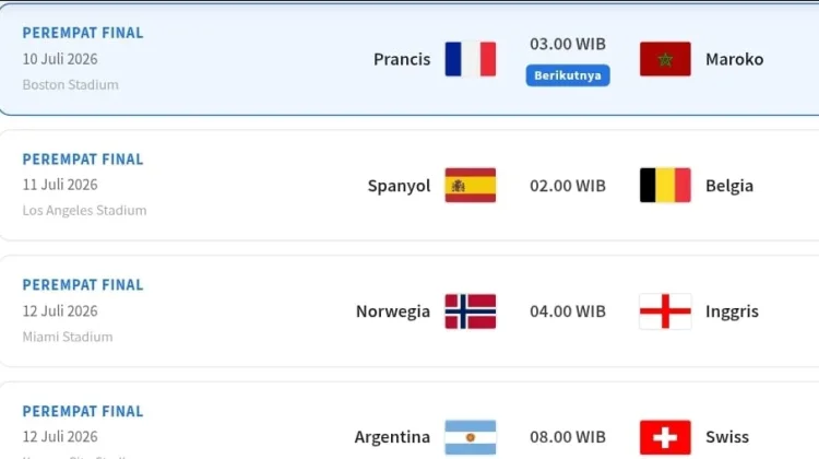Jadwal Perempat Final Piala Dunia 2026: Delapan Negara Terbaik ke Semi Final