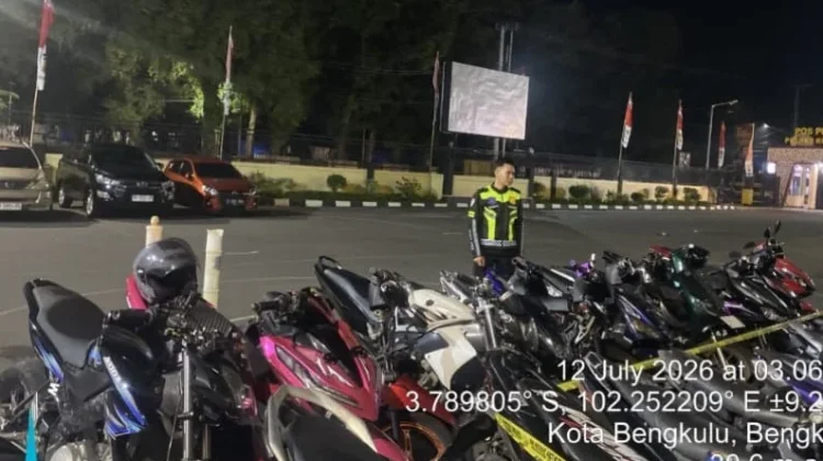 Polresta Bengkulu Amankan 16 Motor saat Razia Balap Liar