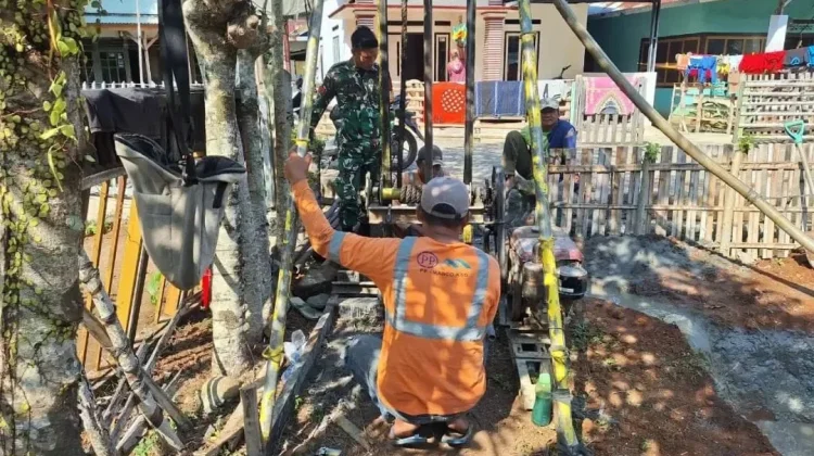 TNI Genjot Pengerjaan Sumur Bor di Kelurahan Tanjung Iman