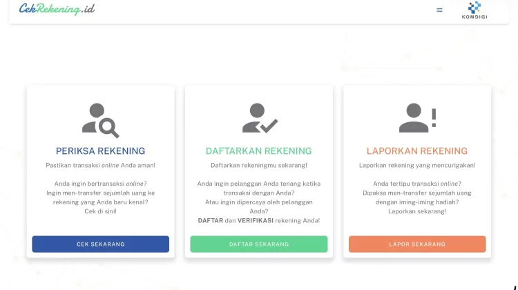 CekRekening.id Bantu Cegah Penipuan