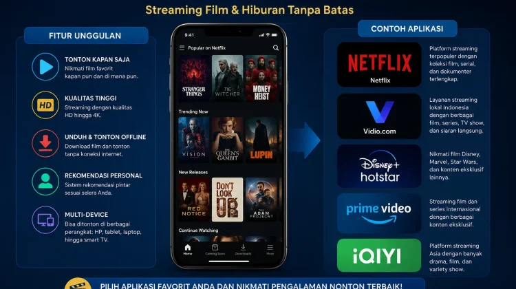 Aplikasi Streaming Film Menawarkan Banyak Pilihan Tontonan