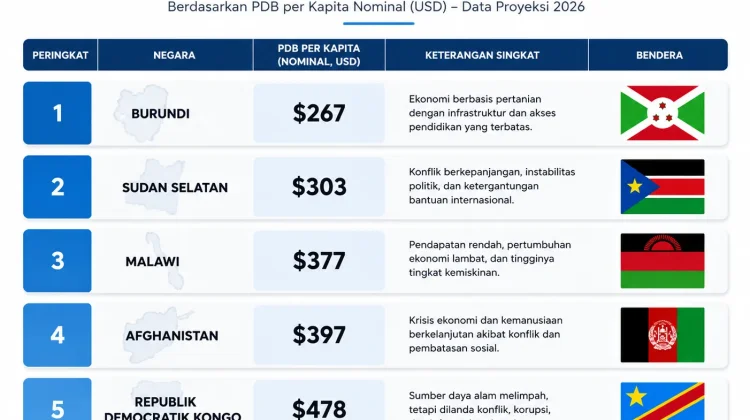 Negara-Negara dengan Tingkat Kemiskinan Tertinggi pada 2026