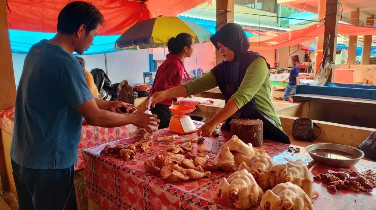 Harga Daging Ayam Potong Belum Turun, Masih Bertahan diharga Rp45.000/kg