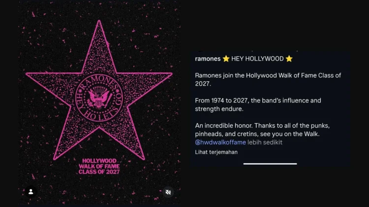 Ramones Masuk Hollywood Walk of Fame Class of 2027